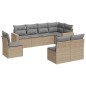 vidaXL Juego de sofás de jardín con cojines beige 8 pzas ratán PE vidaXL Juego de sofás de jardín con cojines beige 8 pzas ratán PE