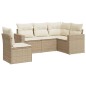 vidaXL Juego de sofás jardín con cojines 5 pzas ratán sintético beige vidaXL Juego de sofás jardín con cojines 5 pzas ratán sintético beige