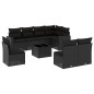 vidaXL Set de sofás de jardín 8 piezas y cojines ratán sintético negro vidaXL Set de sofás de jardín 8 piezas y cojines ratán sintético negro