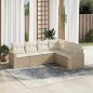 vidaXL Juego de sofás jardín con cojines 6 pzas ratán sintético beige vidaXL Juego de sofás jardín con cojines 6 pzas ratán sintético beige