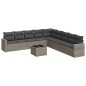 vidaXL Set de sofás de jardín 10 pzas con cojines ratán sintético gris vidaXL Set de sofás de jardín 10 pzas con cojines ratán sintético gris