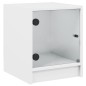 vidaXL Mesita de noche con puerta de vidrio blanco 35x37x42 cm vidaXL Mesita de noche con puerta de vidrio blanco 35x37x42 cm