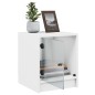 vidaXL Mesita de noche con puerta de vidrio blanco 35x37x42 cm vidaXL Mesita de noche con puerta de vidrio blanco 35x37x42 cm