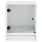 vidaXL Mesita de noche con puerta de vidrio blanco 35x37x42 cm vidaXL Mesita de noche con puerta de vidrio blanco 35x37x42 cm