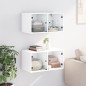 vidaXL Mueble pared con puertas de vidrio 2 uds blanco 68,5x37x35 cm vidaXL Mueble pared con puertas de vidrio 2 uds blanco 68,5x37x35 cm