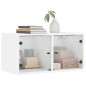 vidaXL Mueble pared con puertas de vidrio 2 uds blanco 68,5x37x35 cm vidaXL Mueble pared con puertas de vidrio 2 uds blanco 68,5x37x35 cm