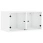 vidaXL Mueble pared con puertas de vidrio 2 uds blanco 68,5x37x35 cm vidaXL Mueble pared con puertas de vidrio 2 uds blanco 68,5x37x35 cm