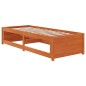 vidaXL Sofá cama de madera maciza de pino marrón cera 75x190 cm