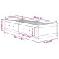 vidaXL Sofá cama de madera maciza de pino marrón cera 80x200 cm vidaXL Sofá cama de madera maciza de pino marrón cera 80x200 cm