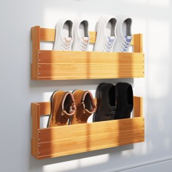 vidaXL Estantes zapatos pared 2 uds madera pino marrón 59x8,5x23,5 cm