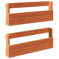 vidaXL Estantes zapatos pared 2 uds madera pino marrón 59x8,5x23,5 cm