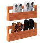 vidaXL Estantes zapatos pared 2 uds madera pino marrón 59x8,5x23,5 cm