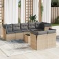 vidaXL Set de sofás de jardín 9 pzas con cojines ratán sintético beige vidaXL Set de sofás de jardín 9 pzas con cojines ratán sintético beige