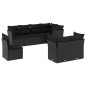 vidaXL Set de sofás de jardín 8 piezas y cojines ratán sintético negro vidaXL Set de sofás de jardín 8 piezas y cojines ratán sintético negro