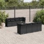 vidaXL Set de sofás de jardín 8 piezas y cojines ratán sintético negro vidaXL Set de sofás de jardín 8 piezas y cojines ratán sintético negro
