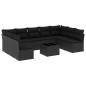 vidaXL Set de sofás de jardín 10 pzas cojines ratán sintético negro vidaXL Set de sofás de jardín 10 pzas cojines ratán sintético negro