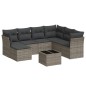 vidaXL Set de sofás de jardín 8 pzas y cojines ratán sintético gris vidaXL Set de sofás de jardín 8 pzas y cojines ratán sintético gris