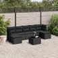 vidaXL Set de sofás de jardín 8 piezas y cojines ratán sintético negro vidaXL Set de sofás de jardín 8 piezas y cojines ratán sintético negro