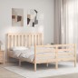 vidaXL Estructura de cama de matrimonio con cabecero madera maciza vidaXL Estructura de cama de matrimonio con cabecero madera maciza