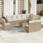 vidaXL Set de sofás de jardín 11pzas con cojines ratán sintético beige vidaXL Set de sofás de jardín 11pzas con cojines ratán sintético beige