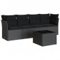 vidaXL Set de muebles de jardín 5 pzas y cojines ratán sintético negro vidaXL Set de muebles de jardín 5 pzas y cojines ratán sintético negro