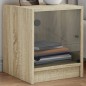 vidaXL Mesitas noche con puertas vidrio 2 uds roble Sonoma 35x37x42 cm vidaXL Mesitas noche con puertas vidrio 2 uds roble Sonoma 35x37x42 cm