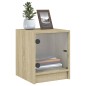 vidaXL Mesitas noche con puertas vidrio 2 uds roble Sonoma 35x37x42 cm vidaXL Mesitas noche con puertas vidrio 2 uds roble Sonoma 35x37x42 cm