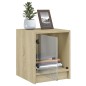 vidaXL Mesitas noche con puertas vidrio 2 uds roble Sonoma 35x37x42 cm vidaXL Mesitas noche con puertas vidrio 2 uds roble Sonoma 35x37x42 cm