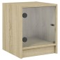 vidaXL Mesitas noche con puertas vidrio 2 uds roble Sonoma 35x37x42 cm vidaXL Mesitas noche con puertas vidrio 2 uds roble Sonoma 35x37x42 cm