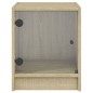 vidaXL Mesitas noche con puertas vidrio 2 uds roble Sonoma 35x37x42 cm vidaXL Mesitas noche con puertas vidrio 2 uds roble Sonoma 35x37x42 cm