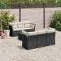 vidaXL Set de comedor de jardín 7 pzas y cojines ratán sintético negro vidaXL Set de comedor de jardín 7 pzas y cojines ratán sintético negro
