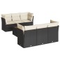 vidaXL Set de comedor de jardín 7 pzas y cojines ratán sintético negro vidaXL Set de comedor de jardín 7 pzas y cojines ratán sintético negro