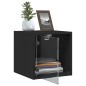 vidaXL Mesita de noche con puerta de vidrio negro 35x37x35 cm vidaXL Mesita de noche con puerta de vidrio negro 35x37x35 cm