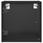 vidaXL Mesita de noche con puerta de vidrio negro 35x37x35 cm vidaXL Mesita de noche con puerta de vidrio negro 35x37x35 cm