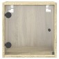 vidaXL Mesita de noche con puerta de vidrio roble Sonoma 35x37x35 cm