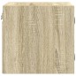 vidaXL Mesita de noche con puerta de vidrio roble Sonoma 35x37x35 cm