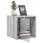 vidaXL Mesita de noche con puerta de vidrio gris Sonoma 35x37x35 cm vidaXL Mesita de noche con puerta de vidrio gris Sonoma 35x37x35 cm