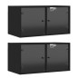 vidaXL Mueble pared con puertas de vidrio 2 uds negro 68,5x37x35 cm vidaXL Mueble pared con puertas de vidrio 2 uds negro 68,5x37x35 cm