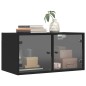 vidaXL Mueble pared con puertas de vidrio 2 uds negro 68,5x37x35 cm vidaXL Mueble pared con puertas de vidrio 2 uds negro 68,5x37x35 cm
