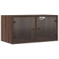 vidaXL Mueble de pared puertas de vidrio marrón roble 68,5x37x35 cm vidaXL Mueble de pared puertas de vidrio marrón roble 68,5x37x35 cm