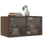 vidaXL Mueble de pared puertas de vidrio marrón roble 68,5x37x35 cm vidaXL Mueble de pared puertas de vidrio marrón roble 68,5x37x35 cm