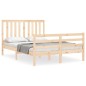 vidaXL Estructura de cama de matrimonio con cabecero madera maciza vidaXL Estructura de cama de matrimonio con cabecero madera maciza