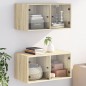 vidaXL Mueble pared puertas de vidrio 2 uds roble Sonoma 68,5x37x35 cm vidaXL Mueble pared puertas de vidrio 2 uds roble Sonoma 68,5x37x35 cm