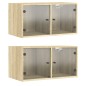 vidaXL Mueble pared puertas de vidrio 2 uds roble Sonoma 68,5x37x35 cm vidaXL Mueble pared puertas de vidrio 2 uds roble Sonoma 68,5x37x35 cm