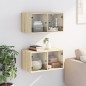 vidaXL Mueble pared puertas de vidrio 2 uds roble Sonoma 68,5x37x35 cm vidaXL Mueble pared puertas de vidrio 2 uds roble Sonoma 68,5x37x35 cm