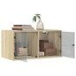 vidaXL Mueble pared puertas de vidrio 2 uds roble Sonoma 68,5x37x35 cm vidaXL Mueble pared puertas de vidrio 2 uds roble Sonoma 68,5x37x35 cm
