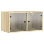 vidaXL Mueble pared puertas de vidrio 2 uds roble Sonoma 68,5x37x35 cm vidaXL Mueble pared puertas de vidrio 2 uds roble Sonoma 68,5x37x35 cm