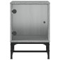vidaXL Mesita de noche con puerta de vidrio gris Sonoma 35x37x50 cm vidaXL Mesita de noche con puerta de vidrio gris Sonoma 35x37x50 cm