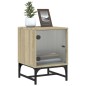 vidaXL Mesitas noche con puertas vidrio 2 uds roble Sonoma 35x37x50 cm vidaXL Mesitas noche con puertas vidrio 2 uds roble Sonoma 35x37x50 cm
