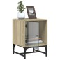 vidaXL Mesitas noche con puertas vidrio 2 uds roble Sonoma 35x37x50 cm vidaXL Mesitas noche con puertas vidrio 2 uds roble Sonoma 35x37x50 cm